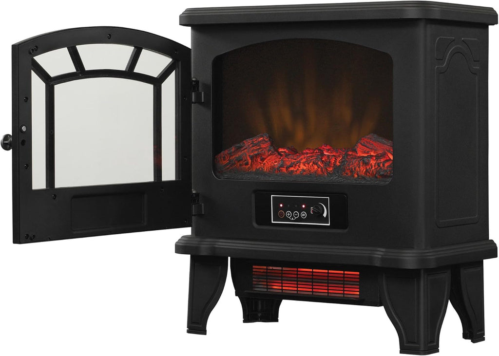 duraflame® Infrared Quartz Electric Fireplace Stove Heater, Black