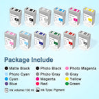 PFI106 Ink Cartridge Set PFI-106 Remanufactured Ink Tank for Canon imagePROGRAF iPF6300 iPF6300S iPF6350 iPF6400 iPF6400S iPF6400SE iPF6450 (12Pack  MBK BK PGY C M Y PM PC BL GR RED GY)