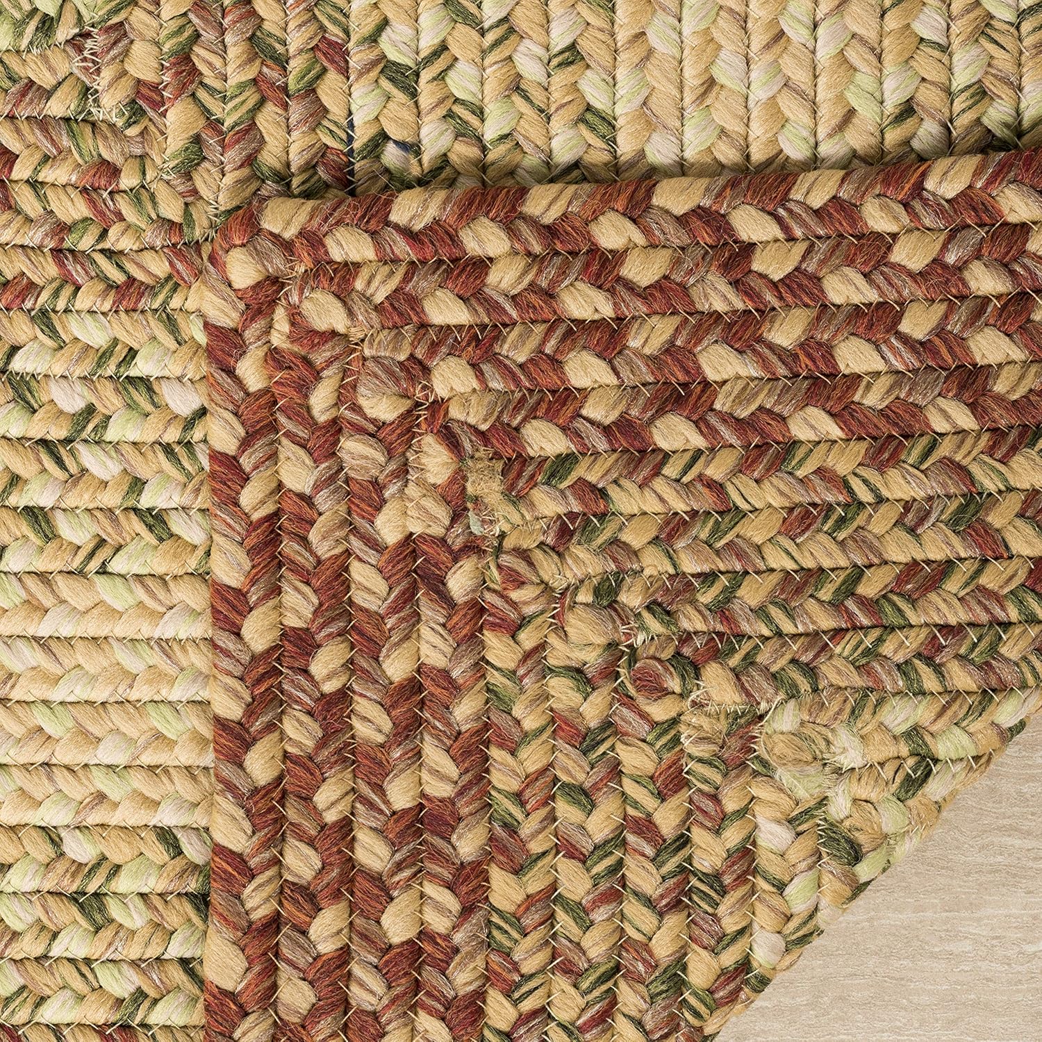 SAFAVIEH Washable Rug Outdoor Braided Collection - 8' x 10' Oval, Rust & Multi, Handmade & Reversible, Non-Shedding & Easy to Clean, Ideal for Patio, Backyard, Mudroom (BRD303A)