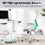 Fizzin Ergonomic Office Chair, 400 LBS Desk Chair with Adjustable Lumbar Support, High Back Breathable Mesh Computer Chair Rolling Work Swivel Task Chairs, Comfy Home Office Desk Chair (Gray)