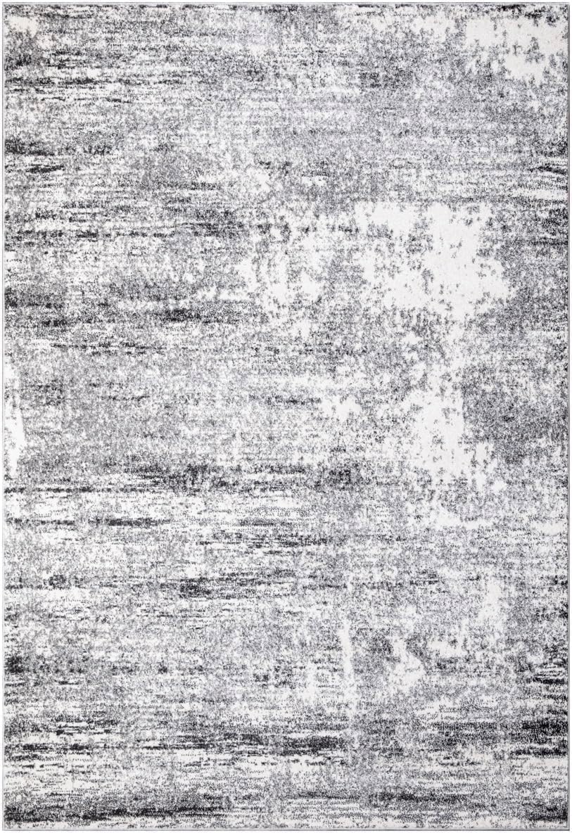 Keen Home Design Area Rugs - 9x12 Non-Shedding, Abstract Rugs for Kitchen, Living Room, Bedroom, Dining Room, Entryway - Size: 9'2" x 11'11", Abstract Cream/Grey