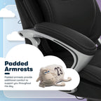 Serta Bryce Executive Office Chair - Ergonomic Computer DeskChair with Lumbar Technology - Adjustable Height - Memory Foam Body Pillows - 360° Swivel Rolling Base - Bonded Leather - Black