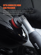 SPTA Cordless Mini Car Polisher, 12V Micro Cordless Scratches Killer Car Polisher RO/DA Mini Car Polisher for polishing, Sanding and Cleaning