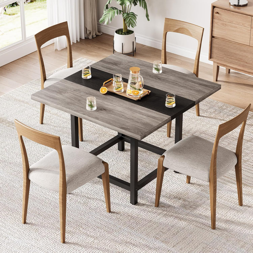 LITTLE TREE 39-Inch Square Small Conference Room Table for 4 People, Wood Computer Desk for Home Office, Small Space (Chair not Included)