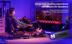 GTPLAYER Gaming Chair Bundle with Integrated Speakers, RGB Computer Speakers & USB Adapter – Ergonomic Music Chair for Surround Sound, Wireless & Complete Entertainment Setup, Ivory