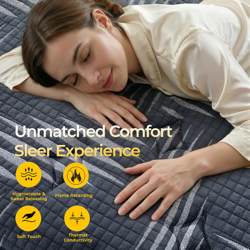 Queen Size Mattress 12 inch - 2026 Hybrid Firm Mattress in a Box Spring, Cooling Memory Foam, Pocket Springs, Medium Firmness for Pressure Relief, Motion Isolation, Edge Support, Side & Back Sleepers
