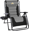 Colegence Oversized Padded Zero Gravity Lounge Chair, Foldable Patio Anti Gravity Reclining Chairs Folding Lawn Recliner with Cup Holder for Yard, Camping, Outdoor, Support 350 LBS, Black