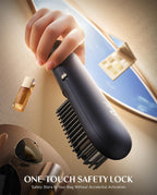 Fanttik Solo I10 APEX Portable Hair Straightener Brush, Cordless Straightening Comb with 113% Larger Heating Area, LED Display & Ceramic Coating, Ionic Technology & Safe Mode - Midnight