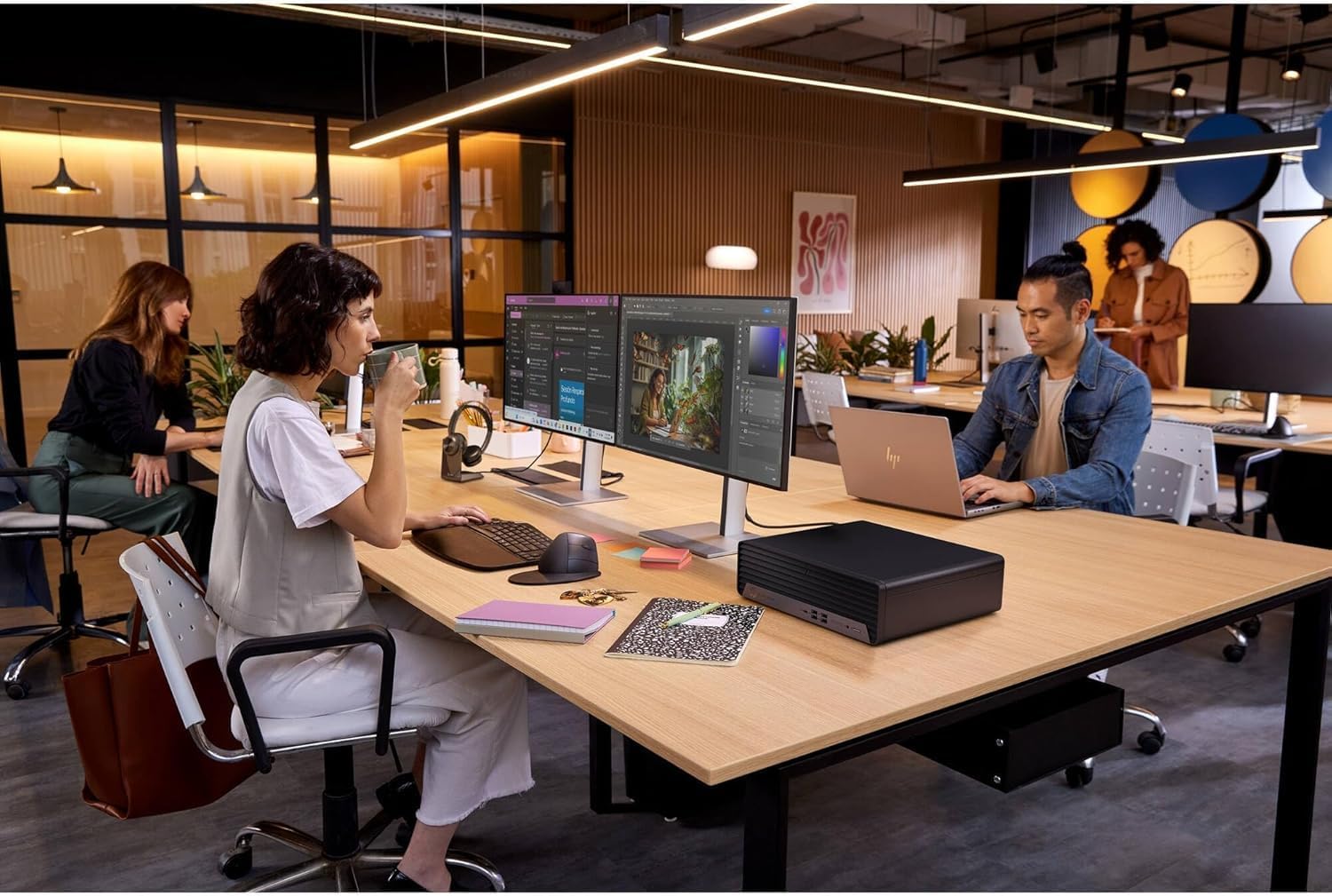 HP Desktop PC Elite SFF G9| 6-core 5GHz Ryzen-5 Processor(1.3 Times Faster Than Intel i7-1255U) | DDR5 RAM | WiFi| Bluetooth| HDMI  USB  RJ-45| Windows 11 Pro| Wired KB & Mouse (32GB RAM & 1TB SSD)