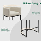 Counter Height Bar Stools Set of 3, 24 Inch Seat Height Barstools for Dining Room, Fabric Upholstered Bar Chair for Kitchen Island, Linen Counter Stools with Metal Legs, Beige