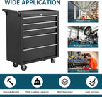 5-Drawer Rolling Tool Chest, Heavy Duty Tool Storage Cabinet with Drawers & Locking Mechanism & Wheels, Multifunctional Utility Tool Storage Chest Organizer for Warehouse, Repair Shop.