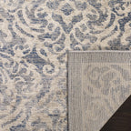 SAFAVIEH Brentwood Collection Area Rug - 10' x 13', Light Grey & Blue, Damask Design, Non-Shedding & Easy Care, Ideal for High Traffic Areas in Living Room, Bedroom (BNT810G)