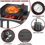Charcoal Grills Outdoor BBQ Grill with 2 Side Table,Barbecue Grill Smoker with 343 Sq.in.Cooking Area for Outdoor Cooking Backyard Camping Picnics Beach by DNKMOR