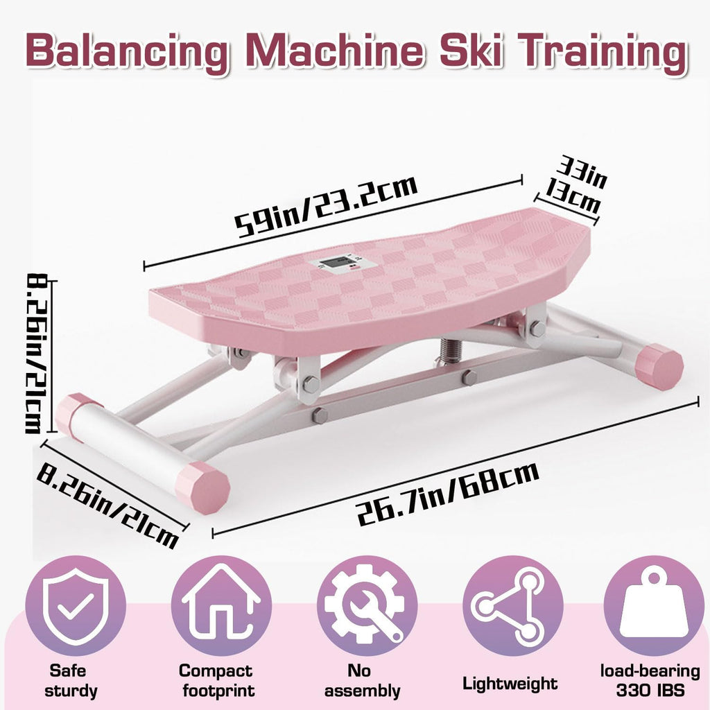 Balance Board, All-Motion Trainer, Portable Ski Balancing Machine Featuring LCD Monitor, Ski Simulator with Resistance Bands for Full Body Workout