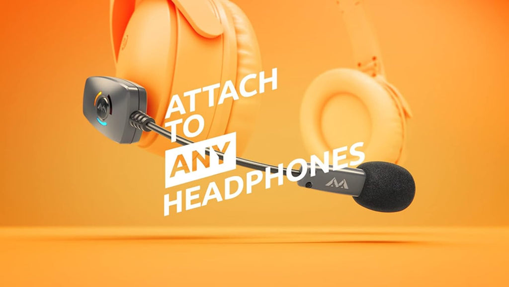 Antlion Audio ModMic Wireless Attachable Boom Microphone for Headphones - Compatible with PC  Mac  Linux  PS4  Any USB A Type