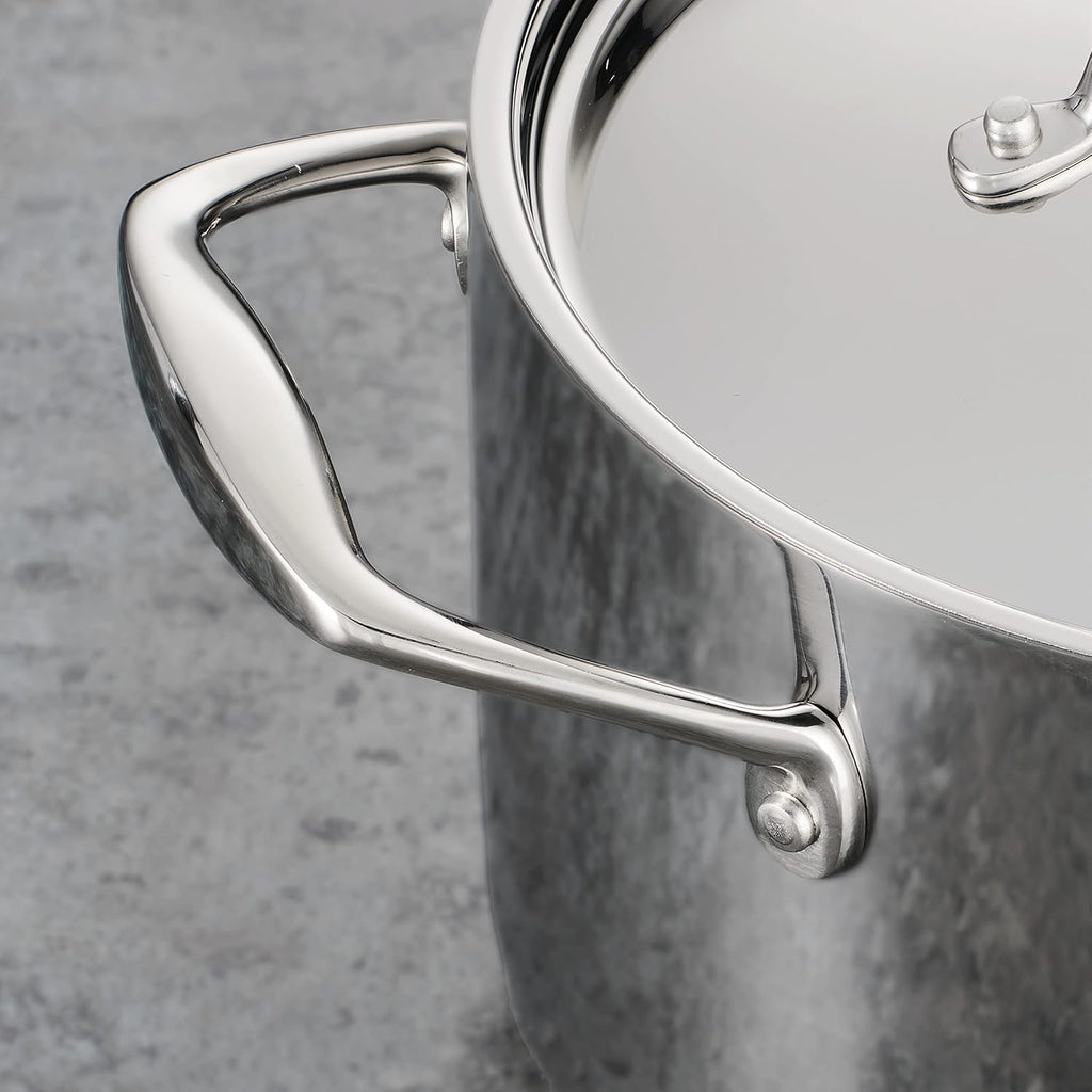 Tramontina Signature Tri-Ply Clad Stainless Steel 4-Quart Sauce Pan with Lid, Induction-Ready, Dishwasher-Safe, NSF-Certified, Made in Brazil
