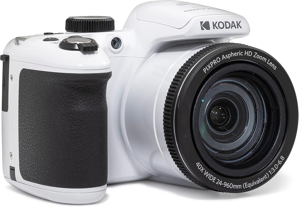 Kodak PIXPRO AZ405-WH 20MP Digital Camera 40X Optical Zoom 24mm Wide Angle Lens Optical Image Stabilization 1080P Full HD Video 3" LCD Vlogging Camera (White)  Full Frame