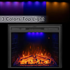 36 inch Electric Fireplace, Wall Fireplace Electric with Remote Control, Realistic Log and Crackling Sound, Overheating Protection and Timer, 750/1500W Black