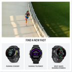 Garmin® Forerunner® 970  Premium GPS Running and Triathlon Smartwatch  AMOLED Display  Built-in LED Flashlight  Carbon Gray DLC Titanium with Black Case and Translucent Whitestone Band