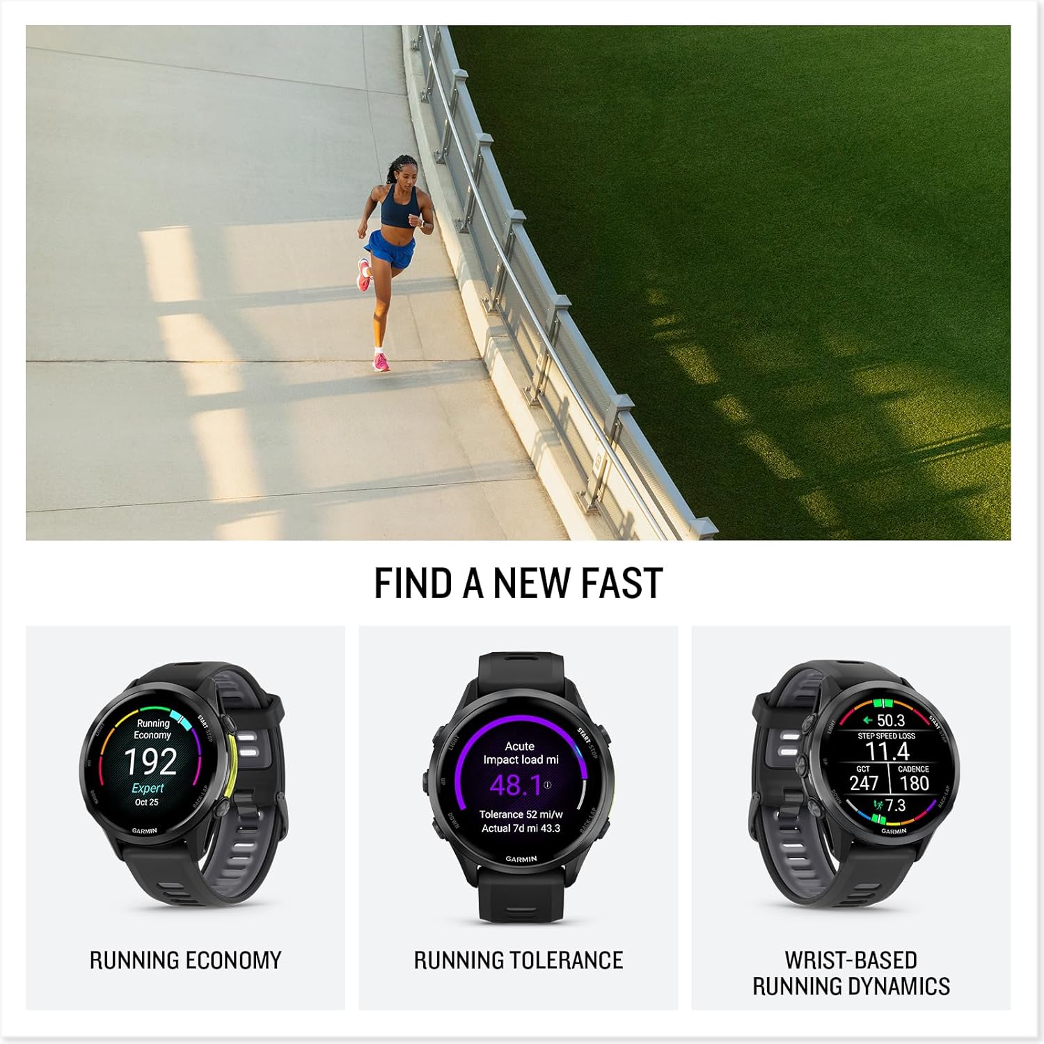 Garmin® Forerunner® 970  Premium GPS Running and Triathlon Smartwatch  AMOLED Display  Built-in LED Flashlight  Carbon Gray DLC Titanium with Black Case and Translucent Whitestone Band