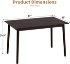 FDW 47 Inches Dining Table, Dining Room for 4 People, Small Rectangular Table for Kitchen, Quick Assembly, Small Spaces Modern Home Furniture Dinner Table, Espresso