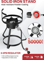 30QT Stainless Steel Turkey Fryer | Seafood & Crawfish Boiler | Basket & Waterptroof Cover Included | 50,000BTU Propane Burner | Outdoor Deep Fryers | Ideal for Frying & Boiling