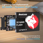 Bestoss SSD 1TB 2.5 Inch Internal Hard Drive for Pc or Laptop, SATA III 6Gb/s Internal State Drive, Up to 550MB/s, Computer Storage Upgrade for Office, Students, Home Entertainment