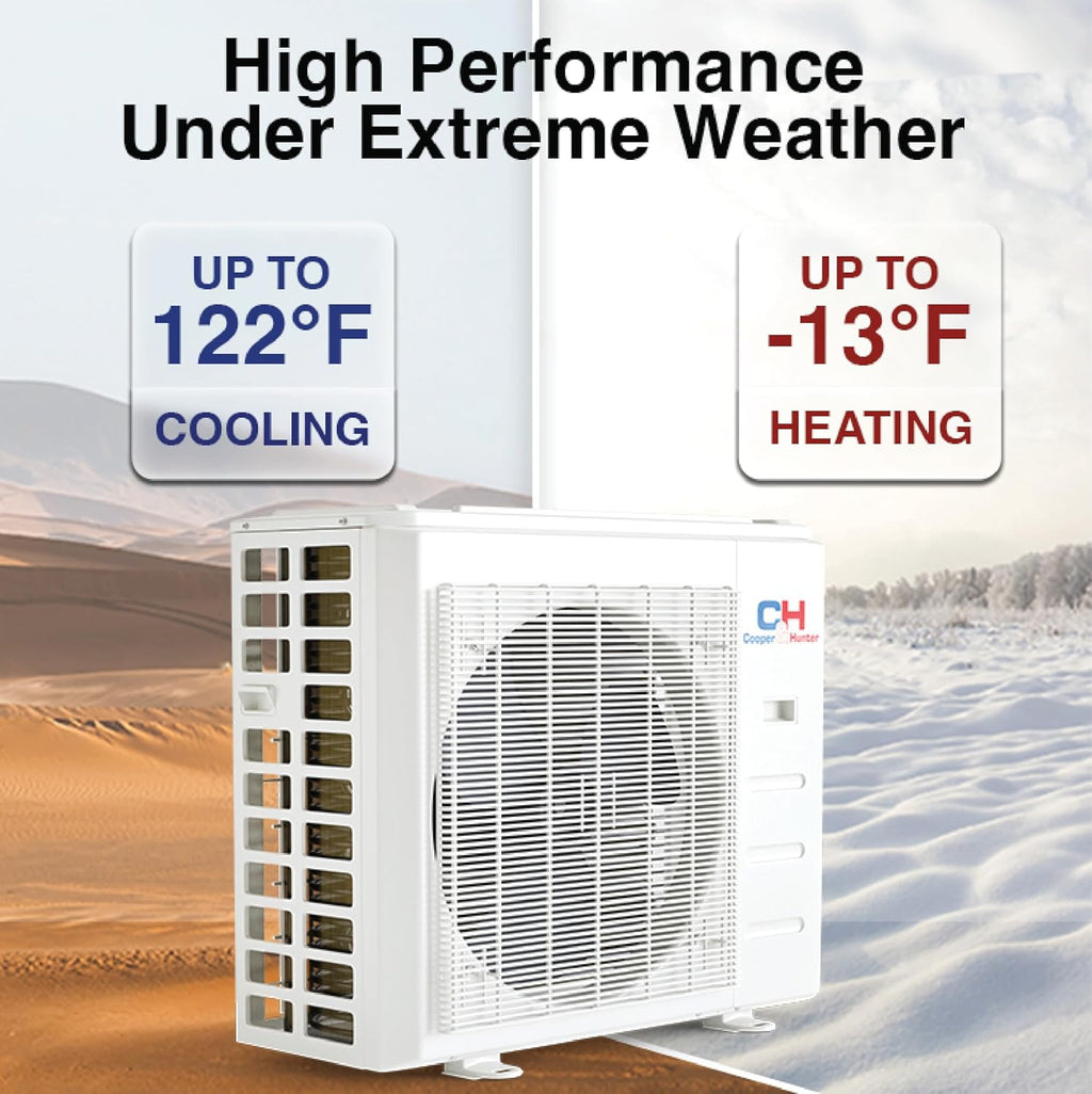 Cooper & Hunter 12,000 BTU 230V Concealed Slim Ducted Mini Split Air Conditioner & Heat Pump – 19 SEER2 Inverter System – Includes 25FT Installation Kit – Cooling & Heating