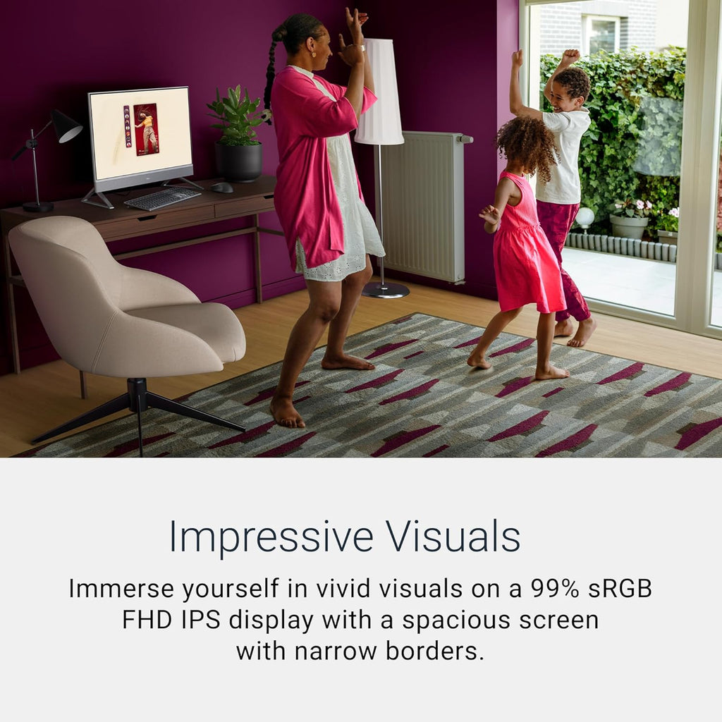 Dell 24 All-in-One Desktop ec24250-23.8-inch FHD Display  Intel Core 3 Processor 100U  Intel Graphics  8GB DDR5 RAM  512GB SSD  Windows 11 Home  Onsite Service+6 Months Retail Migrate - White