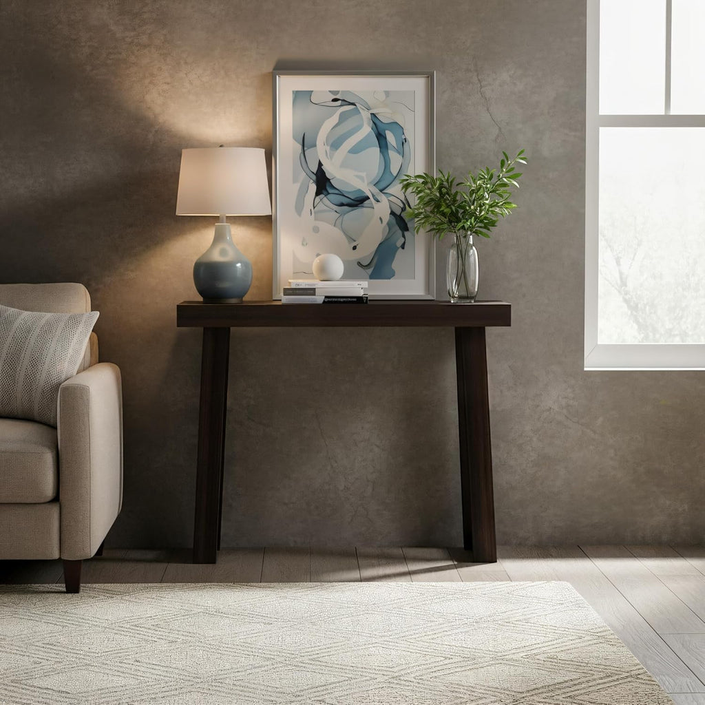 Plank+Beam Solid Wood Console Table, 36 Inch, Sofa Table, Narrow Entryway Table for Hallway, Behind The Couch, Living Room, Foyer, Easy Assembly, Walnut