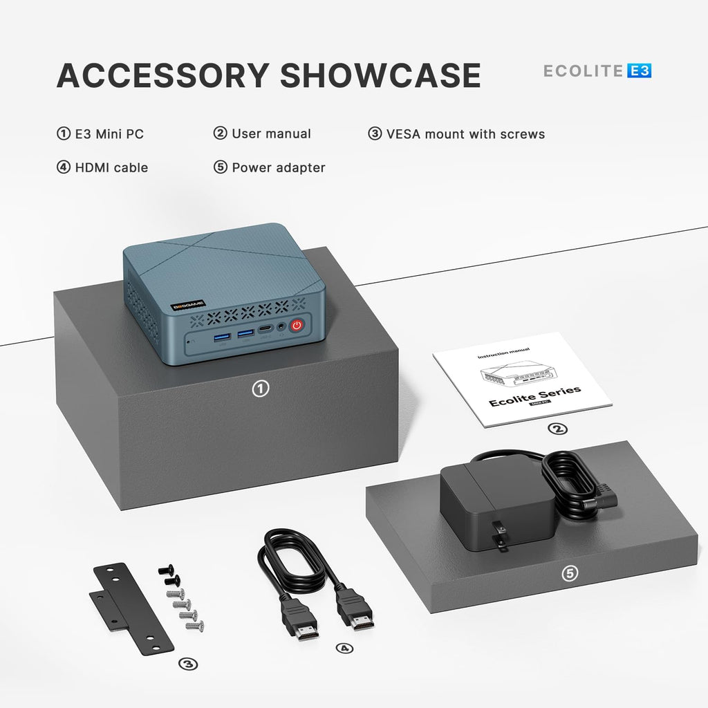 BOSGAME N150 Mini PC E3  Twin Lake N150(Beat N100/N95  up to 3.6GHz)  16GB DDR4 RAM 512 SSD Mini Computers 11 Pro Desktop 4K Dual Display/HDMI/WiFi/BT/LAN for Home/Office
