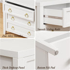 Huuger Paint Night Stand with Charger Station and USB-C Port, 3 Drawer Nightstands Set of 2, Larger Wider Bedside Table, Modern End Table, for Bedroom, White Nightstand