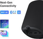 WiiM Sound Smart Speaker with 1.8″ Touch Display, Hi‑Res 24‑bit/192 kHz, AI RoomFit™ Room Correction, 100W Peak, Wi‑Fi 6E/Bluetooth 5.3, Multi‑Room & Stereo Pairing, Remote Included, Black