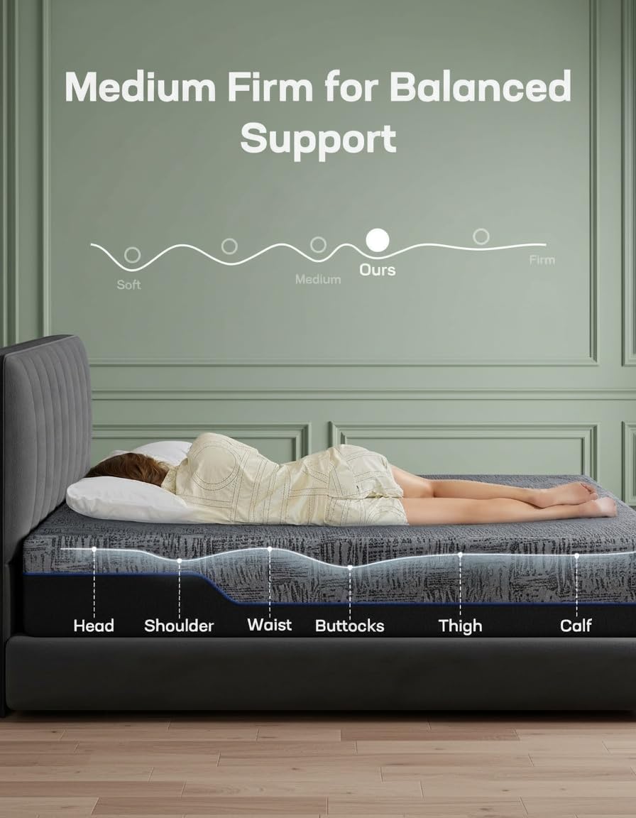 Marsail NS0 Twin XL Adjustable Base with Mattress Set,Dual Motor Frame + 14" Cooling Gel Memory Foam Mattress, Wireless Remote, CertiPUR-US Certified