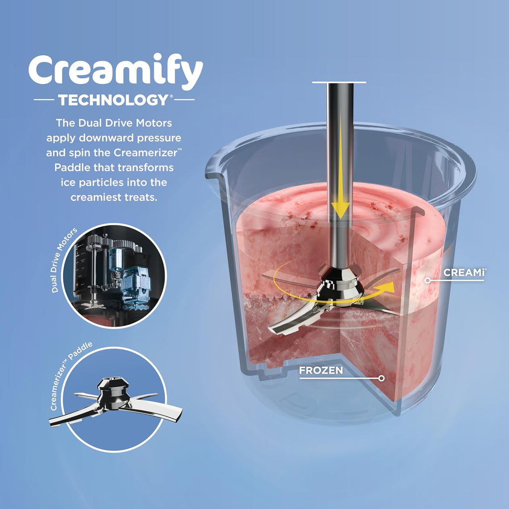 Ninja CREAMi, Ice Cream Maker, Ice Cream, Gelato, Sorbet,Milkshakes, Mix-ins, Smoothie Bowls & More, 7-in-1, Ice Cream Pints, Pint lid, Healthy Ice Cream, Compact, Perfect for Kids, Black, NC299AMZ