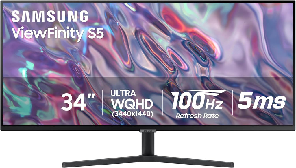 SAMSUNG 34" ViewFinity S50GC Series Ultra-WQHD Monitor  100Hz  5ms  HDR10  AMD FreeSync  Eye Care  Borderless Design  PIP  PBP  LS34C502GANXZA  2023  Black