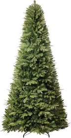 Naomi Home Traditional 7.5ft Prelit Artificial Christmas Tree with 1746 Branch Tips, 550 Warm Lights and Metal Stand, 52" Wide Realistic Fir Christmas Tree with Lights