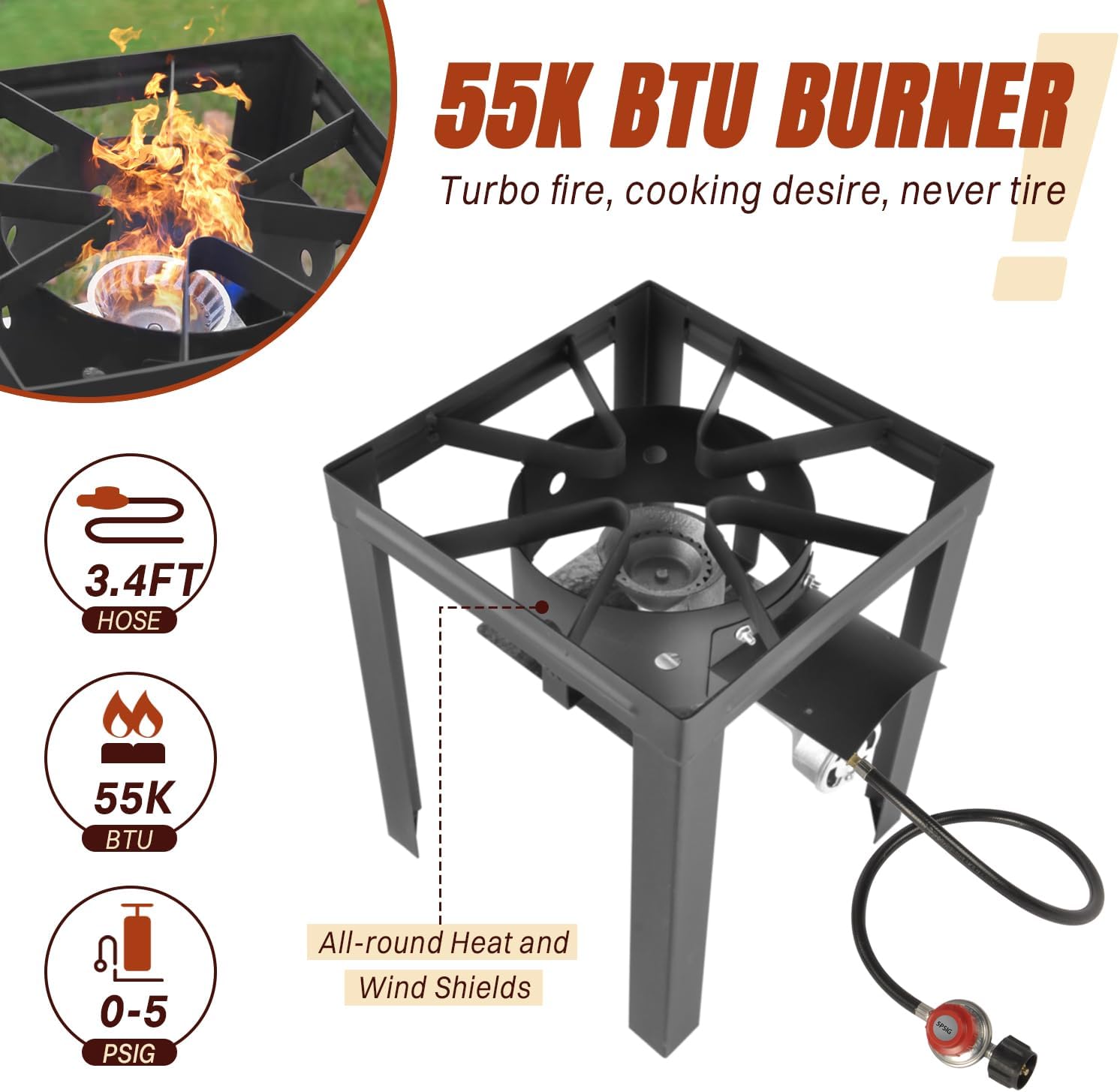 30QT Turkey Fryer & 10QT Fish Fryer Kit, Waterproof Cover & 12-inch Skimmer, 55,000BTU Propane Burner Stove, Aluminum Turkey Fryer Pot, Outdoor Deep Fryer, Crawfish Boiler with Basket