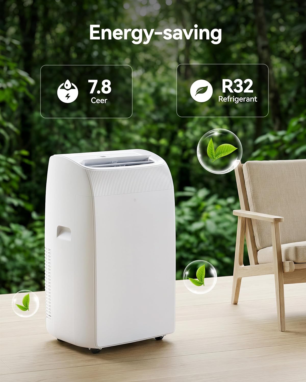 14,000 BTU Portable Air Conditioner - Cools Up to 700 Sq. Ft., Multi-Function Portable AC Unit with Auto Swing, Smart Control, 24H Timer, Ultra-Quiet AC Unit for Bedroom, Dorm, Apartment