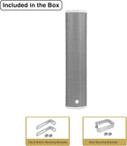 Sound Town Four 70V/100V 4x5 Weather-Resistant Column Array Passive Speakers  with IP55-rated Aluminum Enclosure  for Home & Commercial Installations  Grey (TARVOS-CL45GX4)