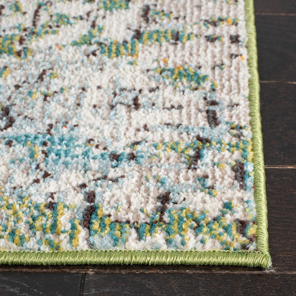 SAFAVIEH Madison Collection Area Rug - 9' x 12', Green & Turquoise, Modern Abstract Design, Non-Shedding & Easy Care, Ideal for High Traffic Areas in Living Room, Bedroom (MAD460Y)