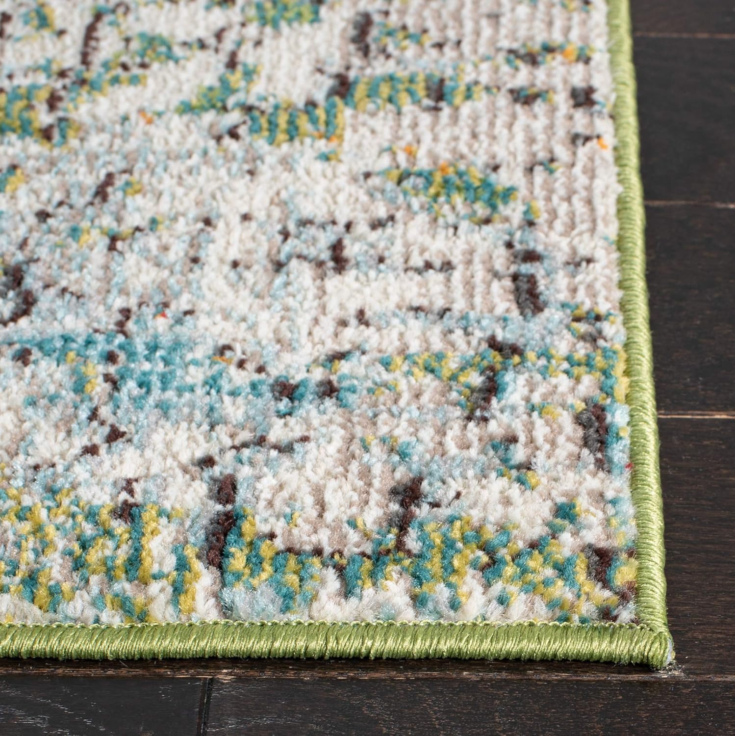 SAFAVIEH Madison Collection Area Rug - 9' x 12', Green & Turquoise, Modern Abstract Design, Non-Shedding & Easy Care, Ideal for High Traffic Areas in Living Room, Bedroom (MAD460Y)