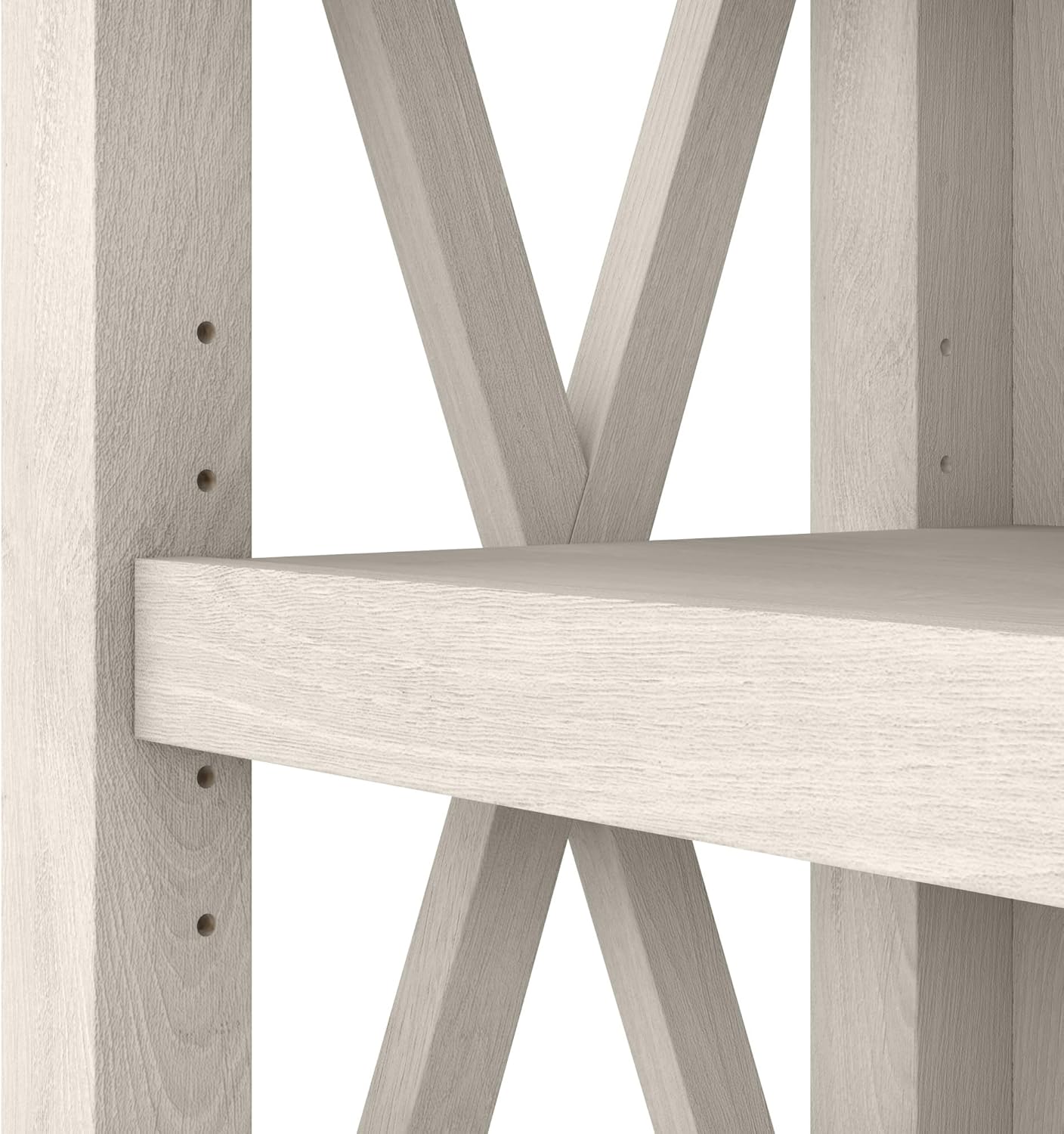 Bush Home Tall 5 Shelf Bookcase for Living Room or Home Office, Large Bookshelf, Modern Farmhouse Style, Key West Collection, Linen White Oak