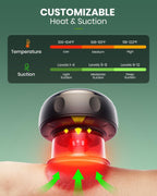 Smart Cupping Set, Electric Cupping Device with Red Light, Heated Cupping Massager with 12-Level Suction & Heat, Cupping Machine for Pain Relief (2 Pack)