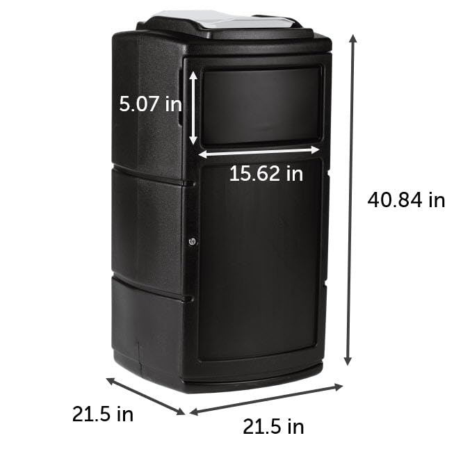 Commercial Zone PolyTec™ Side Entry Trash Container, Square, Tray, Dual Flipper, Dome Top