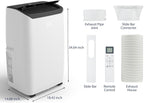 Portable Air Conditioners 14,000 BTU, AC Unit for Bedroom With 3-In-1 Cooling, Fan & Dehumidifier, Smart Control Via Remote, Drainage-Free Design for 750 Sq.Ft Rooms, Black