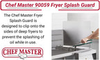 2-Pack Commercial Fryer Splash Guard by Chef Master, 18-Gauge Stainless Steel Universal Fit Oil Splatter Guard, 20.5 x 15" Splatter Screen, Oil Splash Guards for Kitchen & Restaurants Deep Fryer-90059