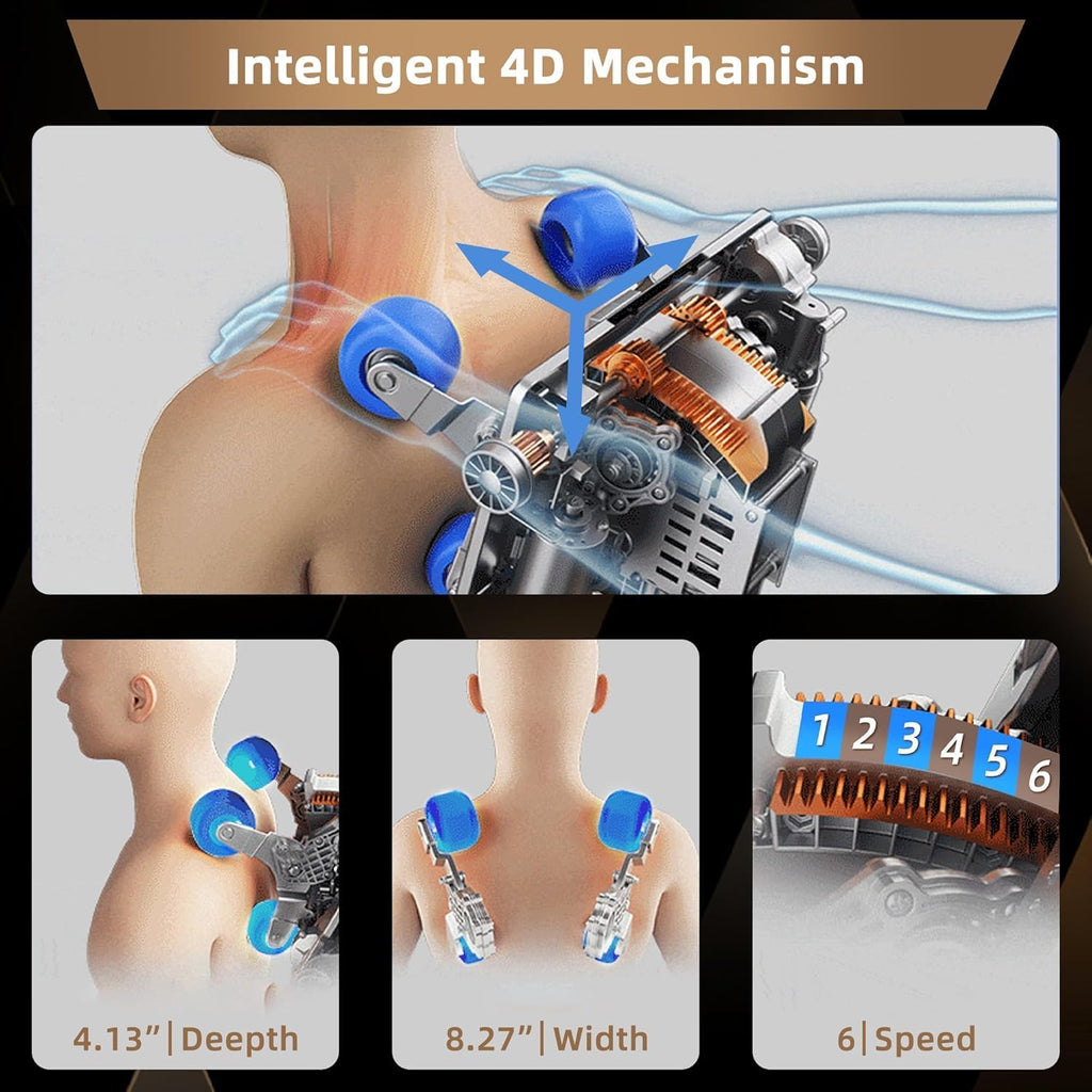 Alfine A66 4D Full Body Massage Chair – Made in The U.S.A. with U.S. & Imported Material  SL Track  Yoga Stretch  Zero Gravity  AI Voice Control  Heating  Automatic Footrest