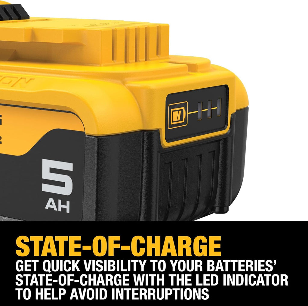 DEWALT 20V MAX Lithium-Ion Battery 2-Pack, 5.0 Ah (DCB205-2c)