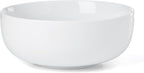 Oneida Serveware, 24 Seven 3-Piece Nesting Bowl Set With Wood Stand, Porcelain Material Wooden Stand, Home And Kitchen, Dishwasher And Microwave Safe, Serving Bowls, Salad Bowl (White, 4 Pieces)